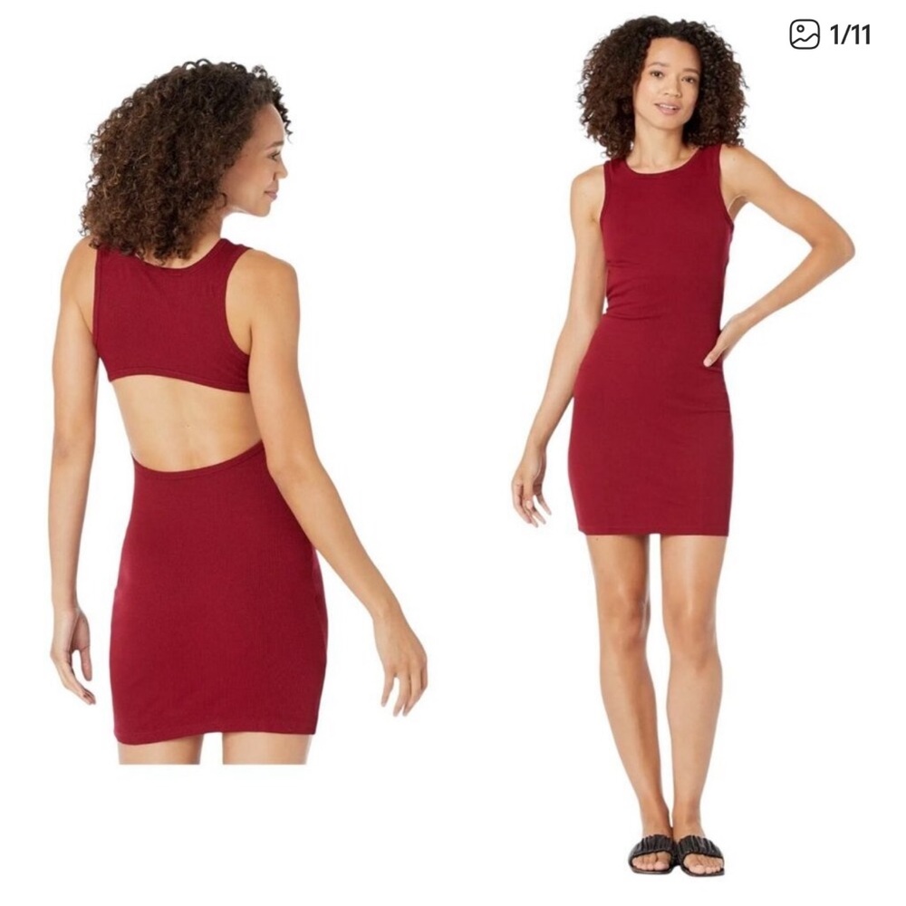 L*Space Wine Red Backless Mini Dress